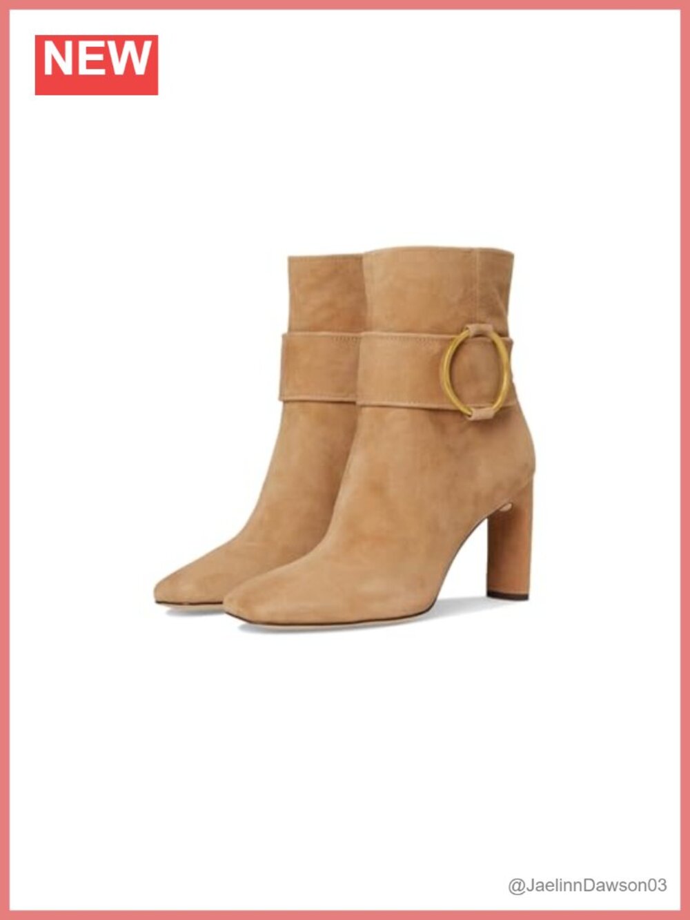 Flexible Suede Ankle Bootie with Metallic Buckle Zip Closure Fall Boot